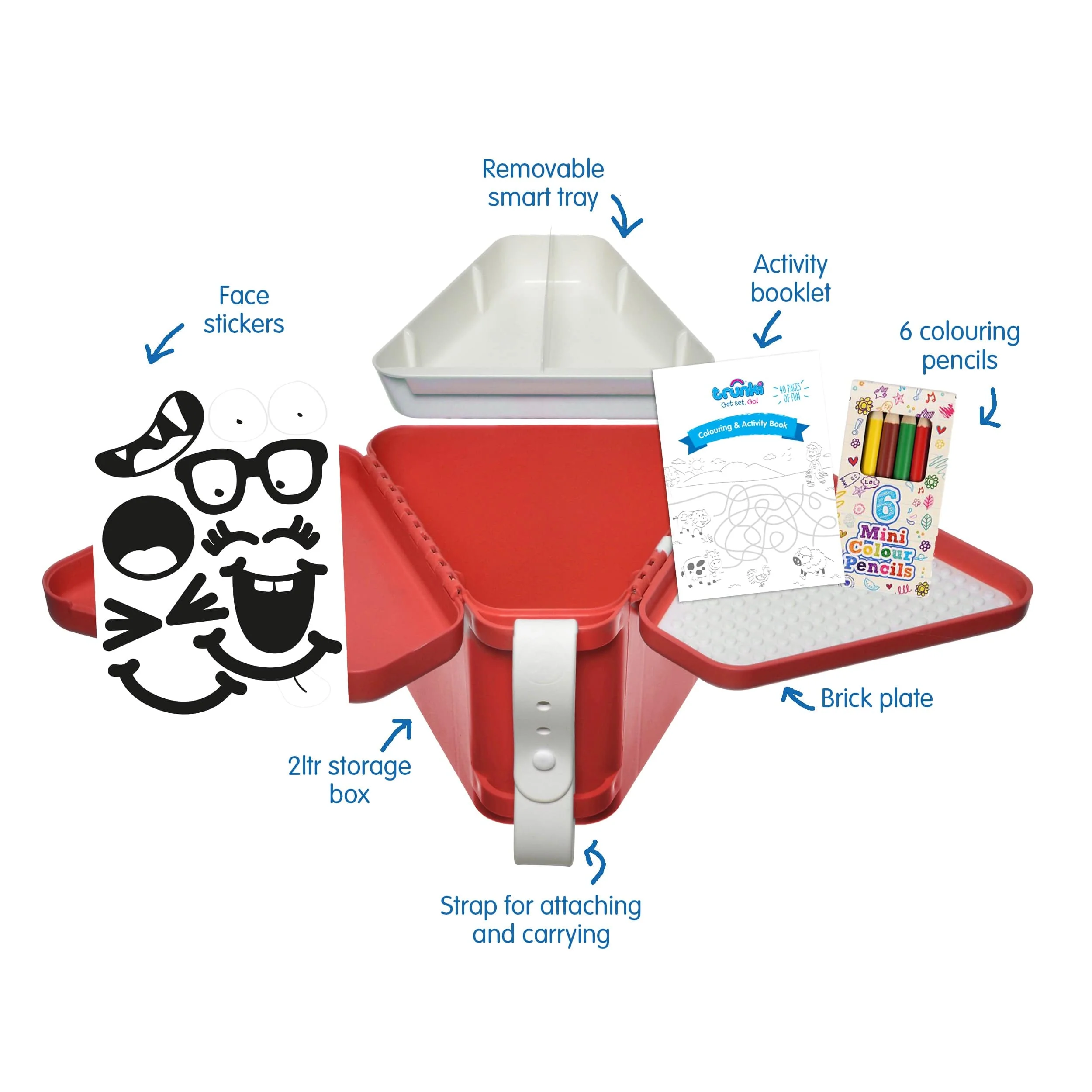 TeeBee Toybox & Play Tray - Red - Image 3