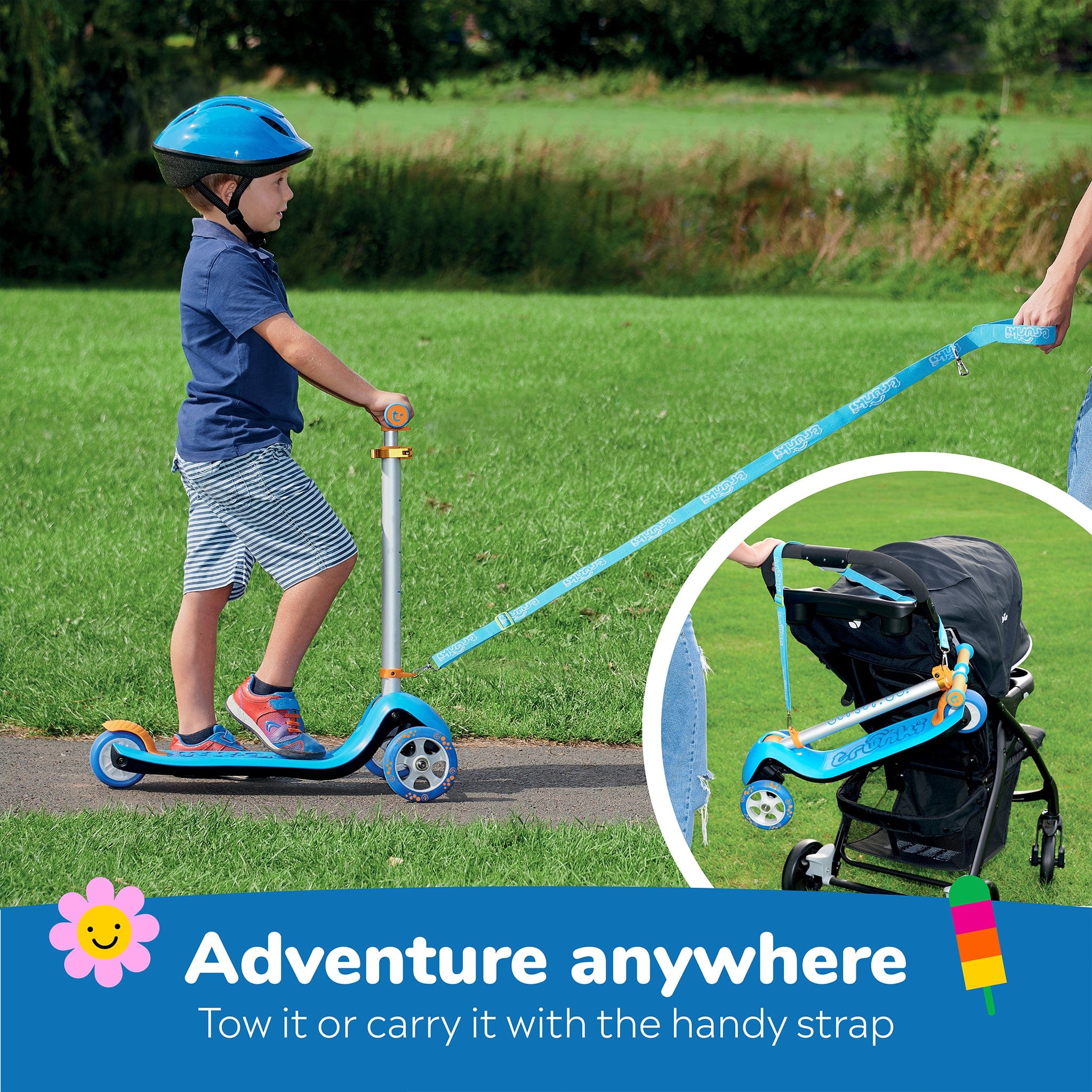 Trunki Folding Scooter - Large - Blue - Image 5